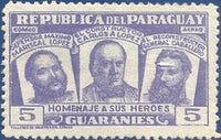 Paraguay 1954 Marshal Francisco Solano López, Carlos Antonio López, Genera-Stamps-Paraguay-Mint-StampPhenom