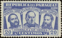 Paraguay 1954 Marshal Francisco Solano López, Carlos Antonio López, Genera-Stamps-Paraguay-Mint-StampPhenom