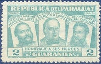 Paraguay 1954 Marshal Francisco Solano López, Carlos Antonio López, Genera-Stamps-Paraguay-Mint-StampPhenom