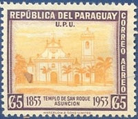 Paraguay 1954 Rochus Church, Asunción-Stamps-Paraguay-Mint-StampPhenom