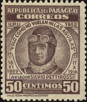 Paraguay 1954 Silvio Pettirossi (1887-1916)-Stamps-Paraguay-Mint-StampPhenom