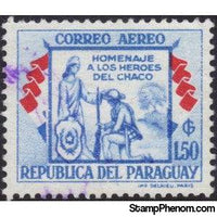 Paraguay 1957 The patroness of Paraguay blesses a soldier-Stamps-Paraguay-Mint-StampPhenom