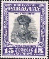 Paraguay 1958 President Alfredo Stroessner-Stamps-Paraguay-Mint-StampPhenom