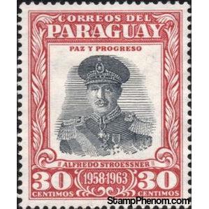 Paraguay 1958 President Alfredo Stroessner-Stamps-Paraguay-Mint-StampPhenom