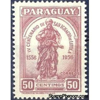 Paraguay 1958 Wooden statue of St. Ignatius-Stamps-Paraguay-Mint-StampPhenom