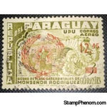 Paraguay 1959 Jesuit Ruins stamps of 1955 surcharged-Stamps-Paraguay-Mint-StampPhenom