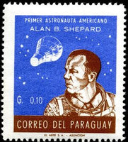 Paraguay 1961 Alan B. Shepard, MR-3, first Sub-orbital spaceflight-Stamps-Paraguay-Mint-StampPhenom