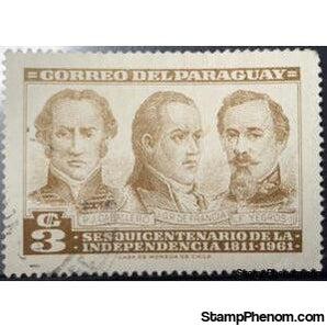 Paraguay 1961 Caballero, Francia and Yegros, revolutionary leaders-Stamps-Paraguay-Mint-StampPhenom