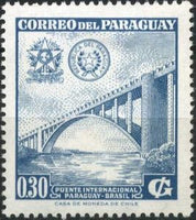 Paraguay 1961 Internacional Bridge Rio Paraná-Stamps-Paraguay-Mint-StampPhenom