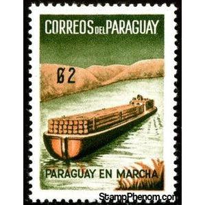 Paraguay 1961 Logs on River Barge-Stamps-Paraguay-Mint-StampPhenom