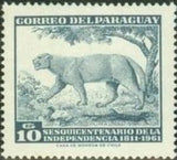 Paraguay 1961 Puma (Puma concolor)-Stamps-Paraguay-Mint-StampPhenom