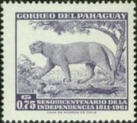 Paraguay 1961 Puma (Puma concolor), 4 stamps-Stamps-Paraguay-StampPhenom