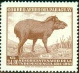 Paraguay 1961 Tapir (Tapirus terrestris)-Stamps-Paraguay-Mint-StampPhenom