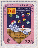 Paraguay 1961 Tenis Racket and Balls in Flag Colors-Stamps-Paraguay-Mint-StampPhenom