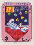 Paraguay 1961 Tenis Racket and Balls in Flag Colors-Stamps-Paraguay-Mint-StampPhenom