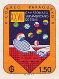 Paraguay 1961 Tenis Racket and Balls in Flag Colors-Stamps-Paraguay-Mint-StampPhenom