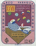 Paraguay 1961 Tenis Racket and Balls in Flag Colors-Stamps-Paraguay-Mint-StampPhenom