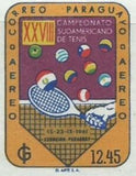 Paraguay 1961 Tenis Racket and Balls in Flag Colors-Stamps-Paraguay-Mint-StampPhenom