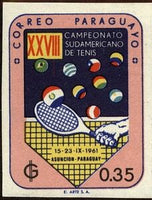 Paraguay 1961 Tenis Racket and Balls in Flag Colors-Stamps-Paraguay-Mint-StampPhenom