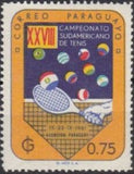 Paraguay 1961 Tenis Racket and Balls in Flag Colors-Stamps-Paraguay-Mint-StampPhenom