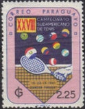 Paraguay 1961 Tenis Racket and Balls in Flag Colors-Stamps-Paraguay-Mint-StampPhenom