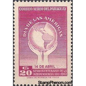 Paraguay 1962 Hands holding globe with America-Stamps-Paraguay-Mint-StampPhenom