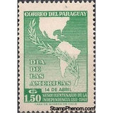 Paraguay 1962 Map of America and Laurel branch-Stamps-Paraguay-Mint-StampPhenom