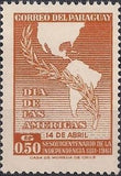 Paraguay 1962 Map of America and Laurel branch-Stamps-Paraguay-Mint-StampPhenom