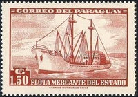 Paraguay 1962 Merchant ship-Stamps-Paraguay-Mint-StampPhenom