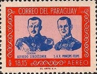 Paraguay 1962 Stroessner and Prince Philip-Stamps-Paraguay-Mint-StampPhenom