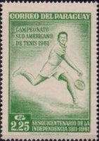 Paraguay 1962 Tennis Player-Stamps-Paraguay-Mint-StampPhenom