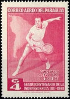 Paraguay 1962 Tennis Player-Stamps-Paraguay-Mint-StampPhenom