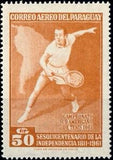 Paraguay 1962 Tennis Player-Stamps-Paraguay-Mint-StampPhenom