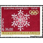 Paraguay 1963 Cortina D'Ampezzo Winter Olympics - 1956 Snow Crystals Emblem-Stamps-Paraguay-Mint-StampPhenom