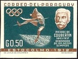 Paraguay 1963 Pierre de Coubertin (1863-1937),High jump-Stamps-Paraguay-Mint-StampPhenom