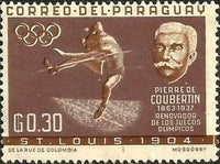 Paraguay 1963 Pierre de Coubertin (1863-1937),High jump-Stamps-Paraguay-Mint-StampPhenom