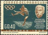 Paraguay 1963 Pierre de Coubertin (1863-1937),High jump-Stamps-Paraguay-Mint-StampPhenom