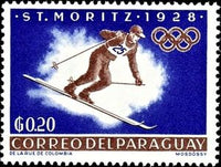 Paraguay 1963 Ski Runner-Stamps-Paraguay-Mint-StampPhenom