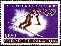 Paraguay 1963 Ski Runner-Stamps-Paraguay-Mint-StampPhenom