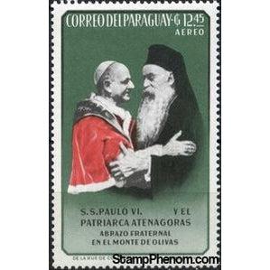 Paraguay 1964 Pope Paul VI and Patriarch Athenagoras-Stamps-Paraguay-Mint-StampPhenom