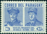 Paraguay 1964 Presidents Stroessner and de Gaulle-Stamps-Paraguay-Mint-StampPhenom