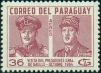 Paraguay 1964 Presidents Stroessner and de Gaulle-Stamps-Paraguay-Mint-StampPhenom