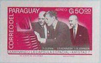 Paraguay 1965 JFK examining the "Amistad 7" space capsule-Stamps-Paraguay-Mint-StampPhenom