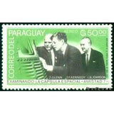 Paraguay 1965 JFK examining the "Amistad 7" space capsule-Stamps-Paraguay-Mint-StampPhenom