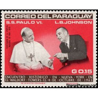 Paraguay 1965 Pope Paul VI, Lyndon B. Johnson-Stamps-Paraguay-Mint-StampPhenom