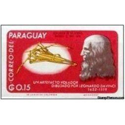 Paraguay 1966 Drafting machine, Leonardo Da Vinci-Stamps-Paraguay-Mint-StampPhenom