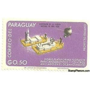 Paraguay 1966 Floating Launch and Control Facility, Satellite-Stamps-Paraguay-Mint-StampPhenom