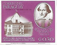 Paraguay 1966 Shakespeare ( 1564 - 1616 )-Stamps-Paraguay-Mint-StampPhenom