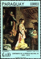 Paraguay 1967 Birth of Christ by Barocci-Stamps-Paraguay-Mint-StampPhenom