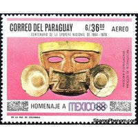 Paraguay 1967 Golden Mask, Teotihuacan-Stamps-Paraguay-Mint-StampPhenom